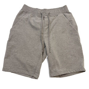 Lululemon Shorts Mens Medium Gray Sweat Fleece Drawstring Zip Pocket Athletic